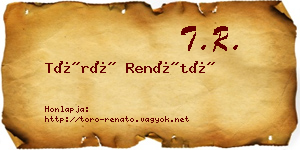 Törő Renátó névjegykártya